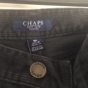 Black Corduroy Chaps Pants 6 Petite